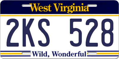 WV license plate 2KS528