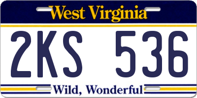 WV license plate 2KS536