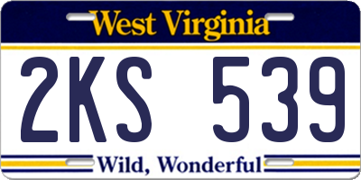 WV license plate 2KS539
