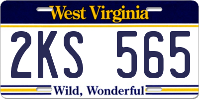 WV license plate 2KS565