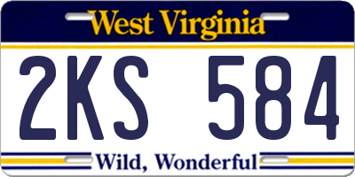 WV license plate 2KS584