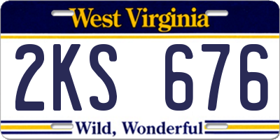 WV license plate 2KS676