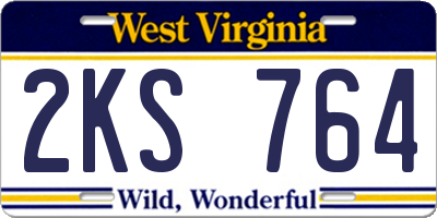 WV license plate 2KS764