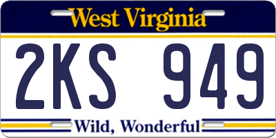 WV license plate 2KS949