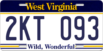 WV license plate 2KT093