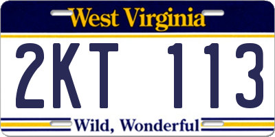 WV license plate 2KT113