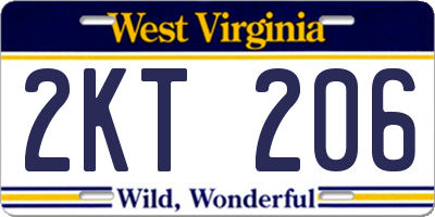 WV license plate 2KT206