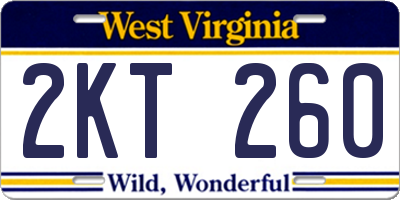 WV license plate 2KT260