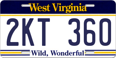 WV license plate 2KT360