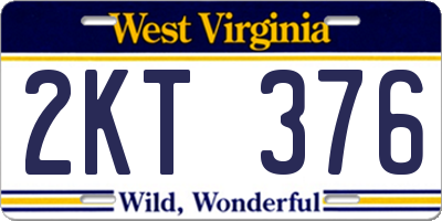 WV license plate 2KT376