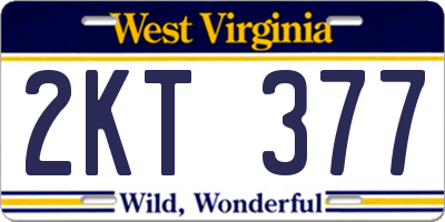 WV license plate 2KT377