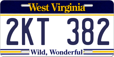 WV license plate 2KT382