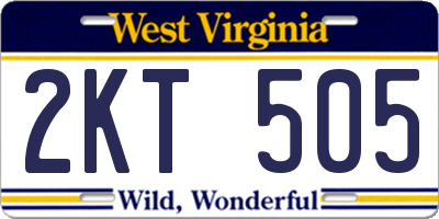 WV license plate 2KT505