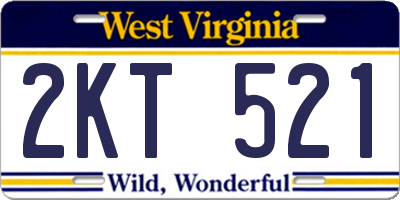WV license plate 2KT521