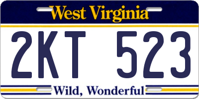 WV license plate 2KT523
