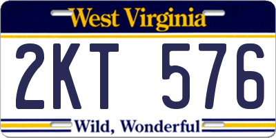 WV license plate 2KT576