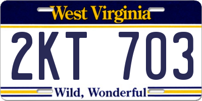 WV license plate 2KT703
