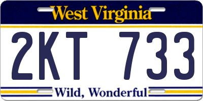 WV license plate 2KT733