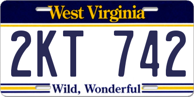 WV license plate 2KT742