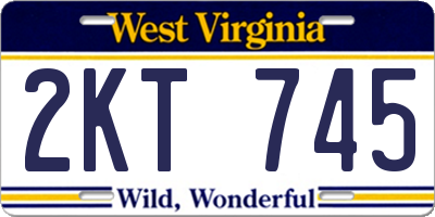WV license plate 2KT745