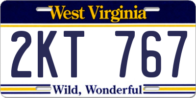 WV license plate 2KT767