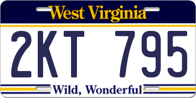 WV license plate 2KT795