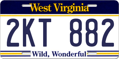WV license plate 2KT882