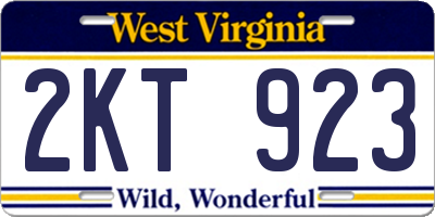 WV license plate 2KT923