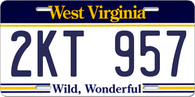 WV license plate 2KT957