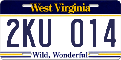 WV license plate 2KU014