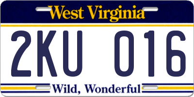 WV license plate 2KU016