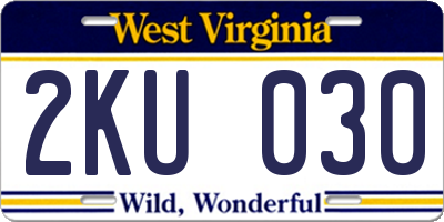 WV license plate 2KU030