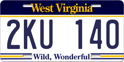 WV license plate 2KU140