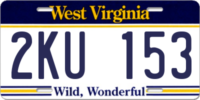 WV license plate 2KU153