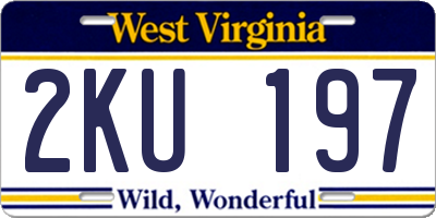 WV license plate 2KU197