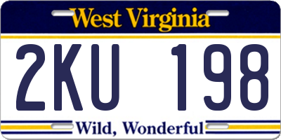WV license plate 2KU198