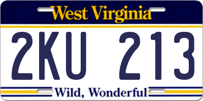 WV license plate 2KU213