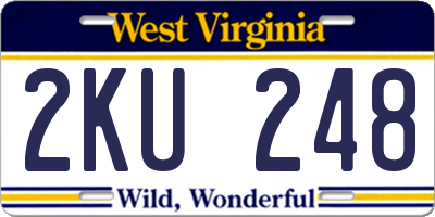 WV license plate 2KU248