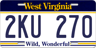 WV license plate 2KU270