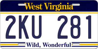 WV license plate 2KU281