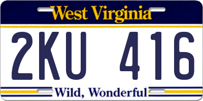 WV license plate 2KU416