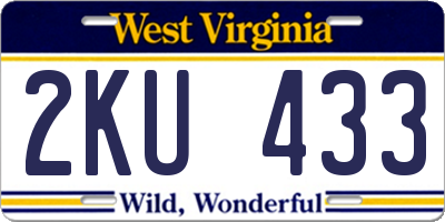 WV license plate 2KU433