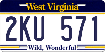 WV license plate 2KU571