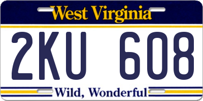 WV license plate 2KU608