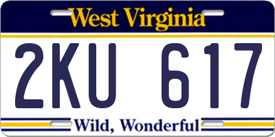 WV license plate 2KU617