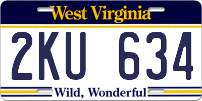 WV license plate 2KU634