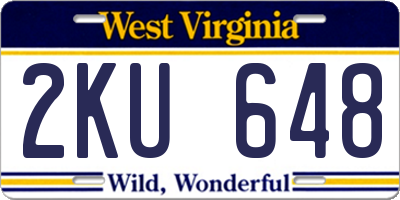 WV license plate 2KU648