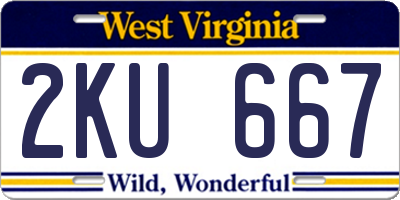 WV license plate 2KU667
