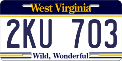 WV license plate 2KU703