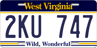 WV license plate 2KU747
